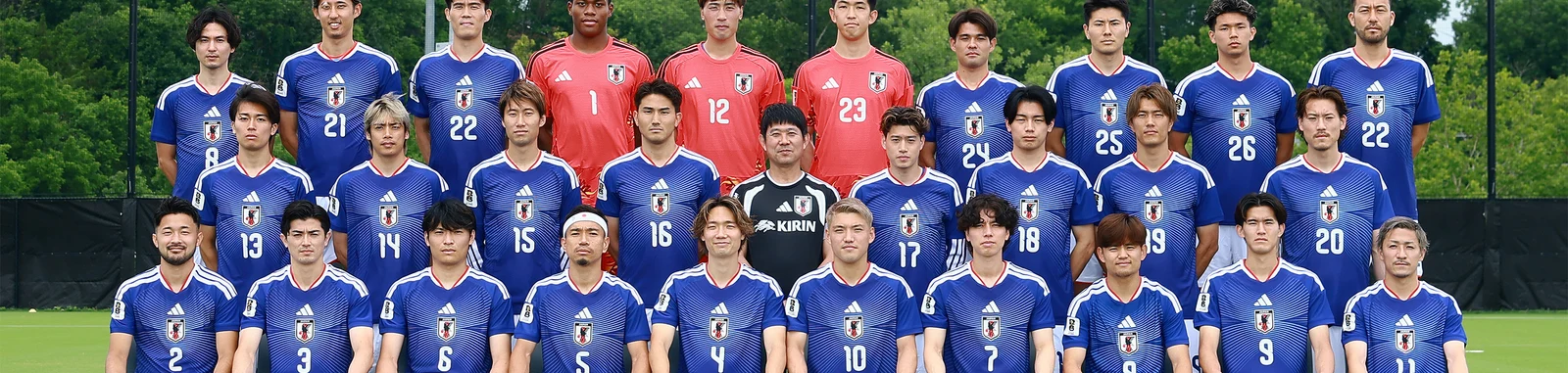 The Japan national football team ahead of the 2026 World Cup. An official photo from the Japan national team account.