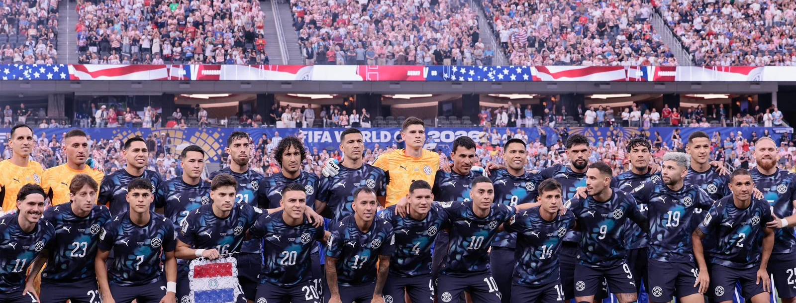 The Paraguay national football team ahead of the 2026 World Cup. An official photo from the Paraguay national team account.