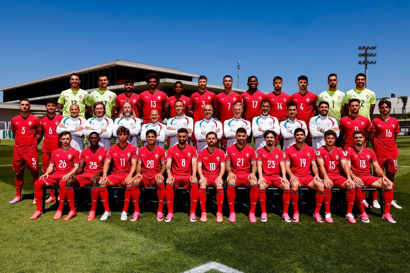 The Portugal national football team ahead of the 2026 World Cup. An official photo from Portugal's national team account.