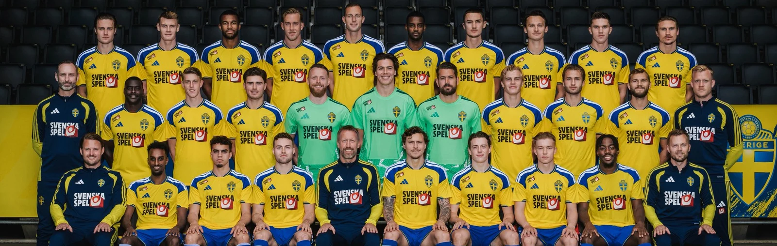 The Sweden national football team ahead of the 2026 World Cup. An official photo from the Sweden national team account.