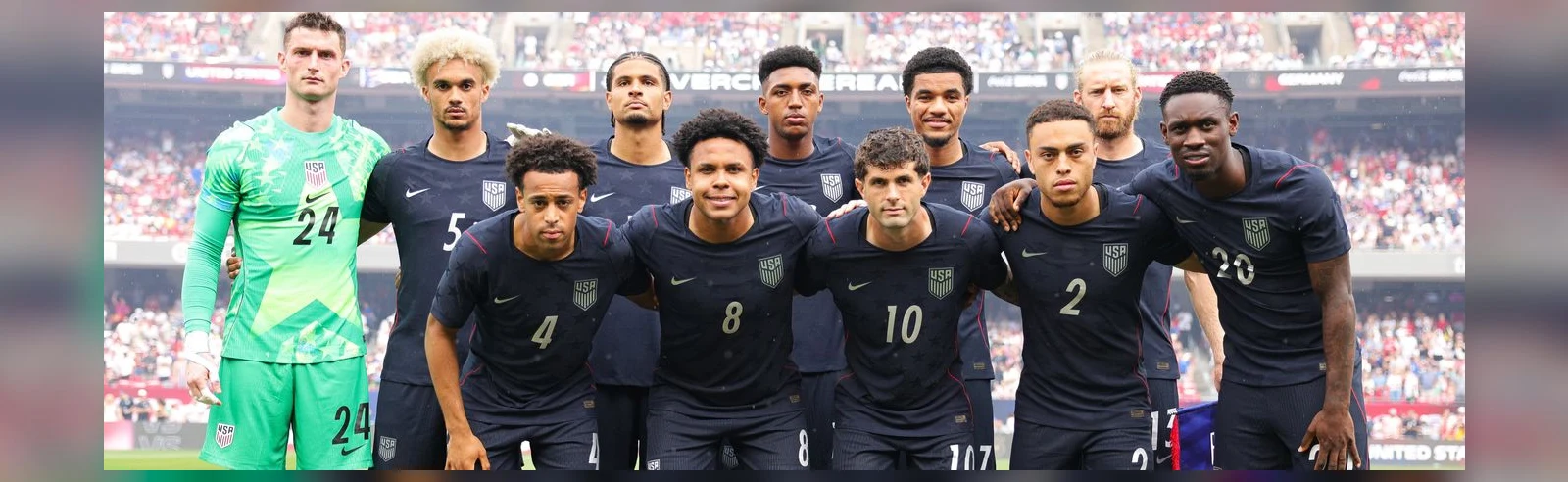 The United States national football team ahead of the 2026 World Cup. An official photo from the United States national team account.
